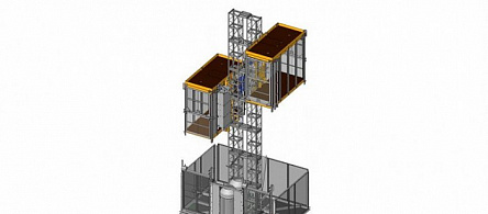 Лифт строительный грузопассажирский Electroelsa ELSA Н20 (с 2 кабинами 2.2x1.4 м)